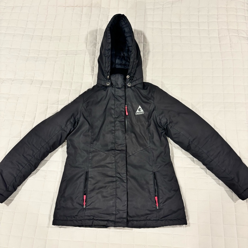 Gerry Women's Winter Ski Jacket Black with Pink Accents Removable Hood Medium - Picture 2 of 16